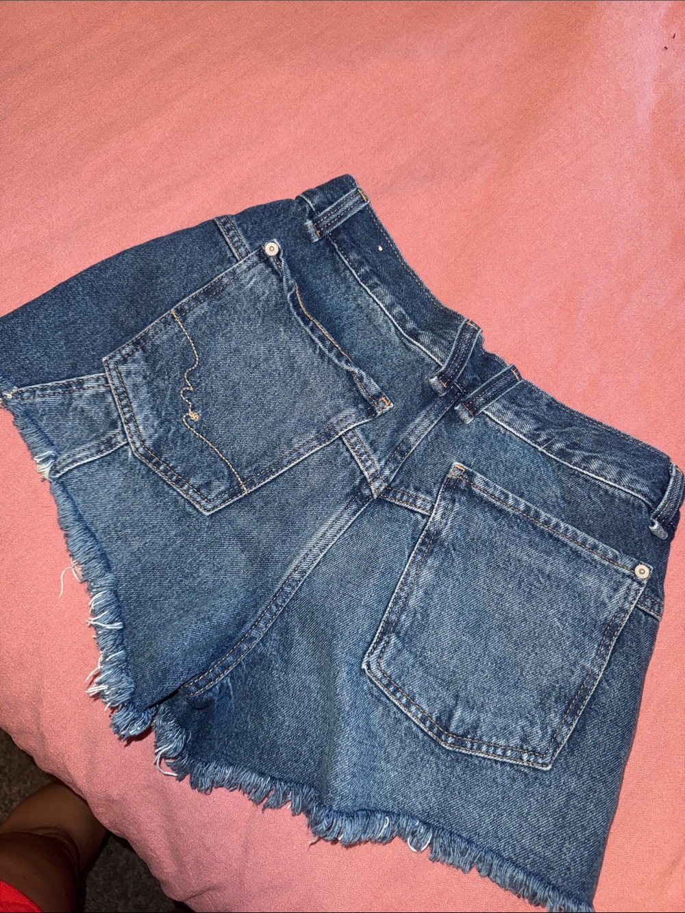 Free People Dark Blue Distressed Denim Cutoff Shorts - Picture 3 of 3
